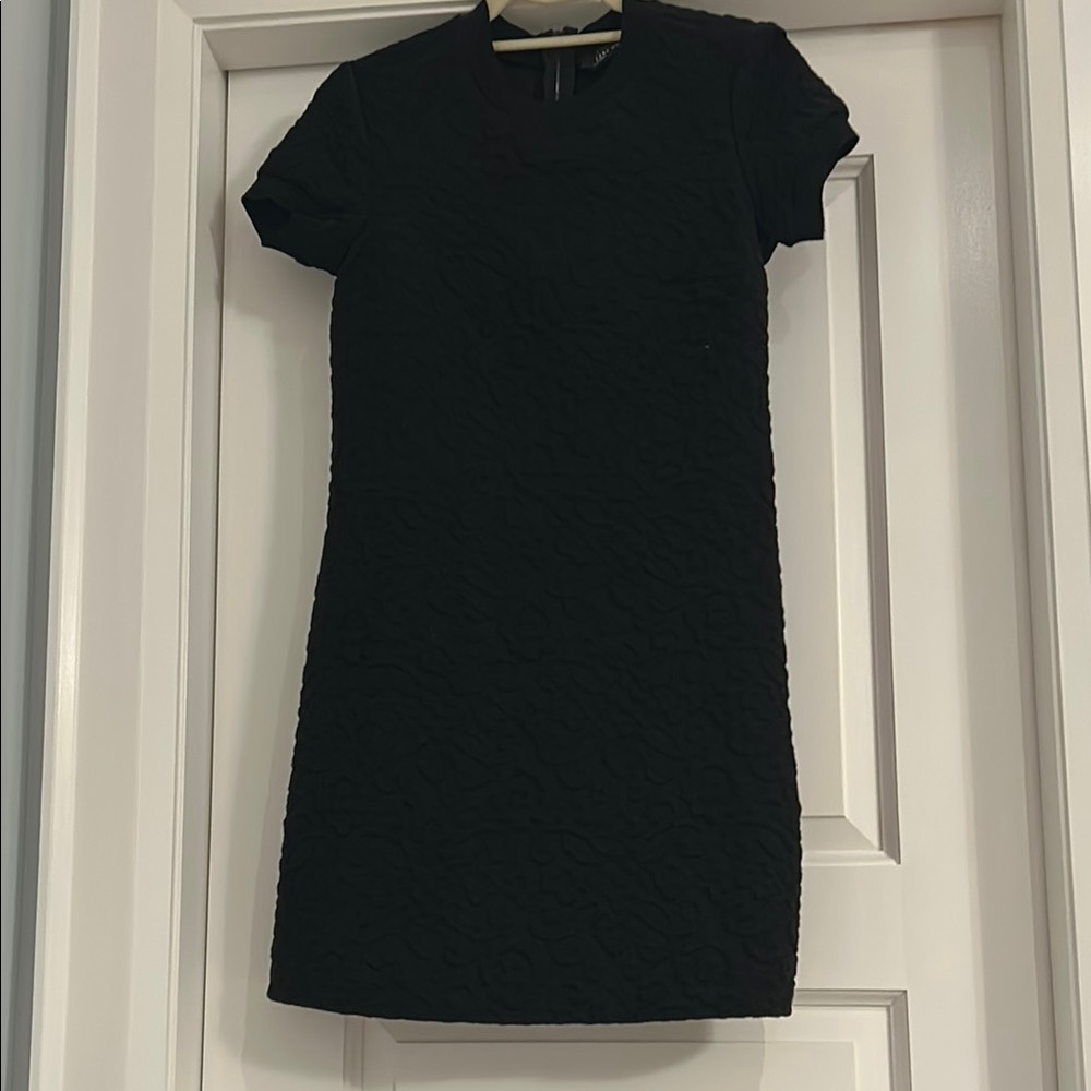 ZARA PATTERNED Elegant Black Textured MINI Dress